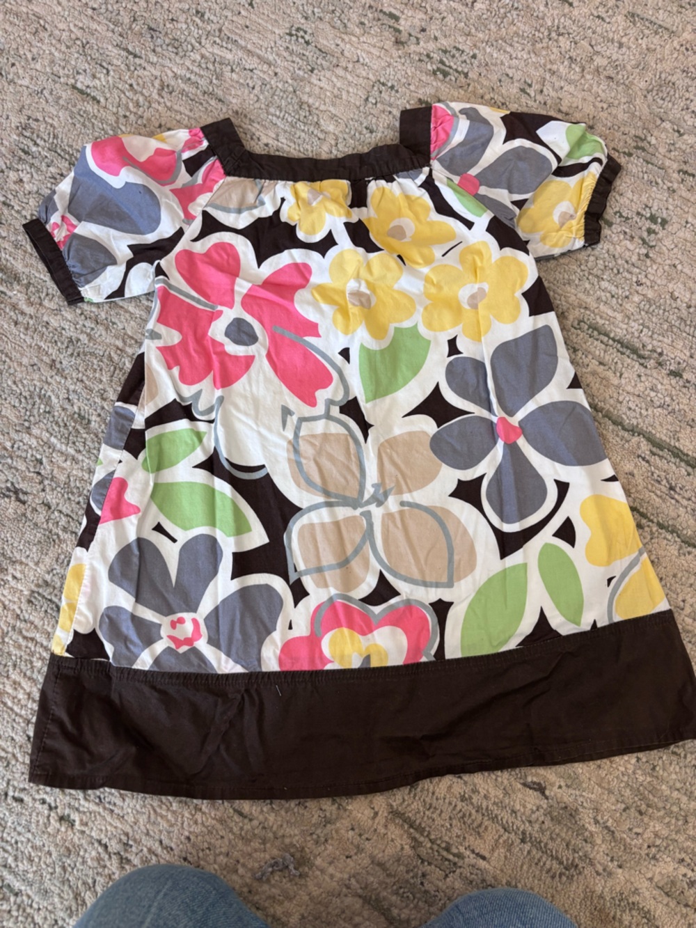 Cherokee Floral 2t dress in Pink, Yellow, Green & Gray